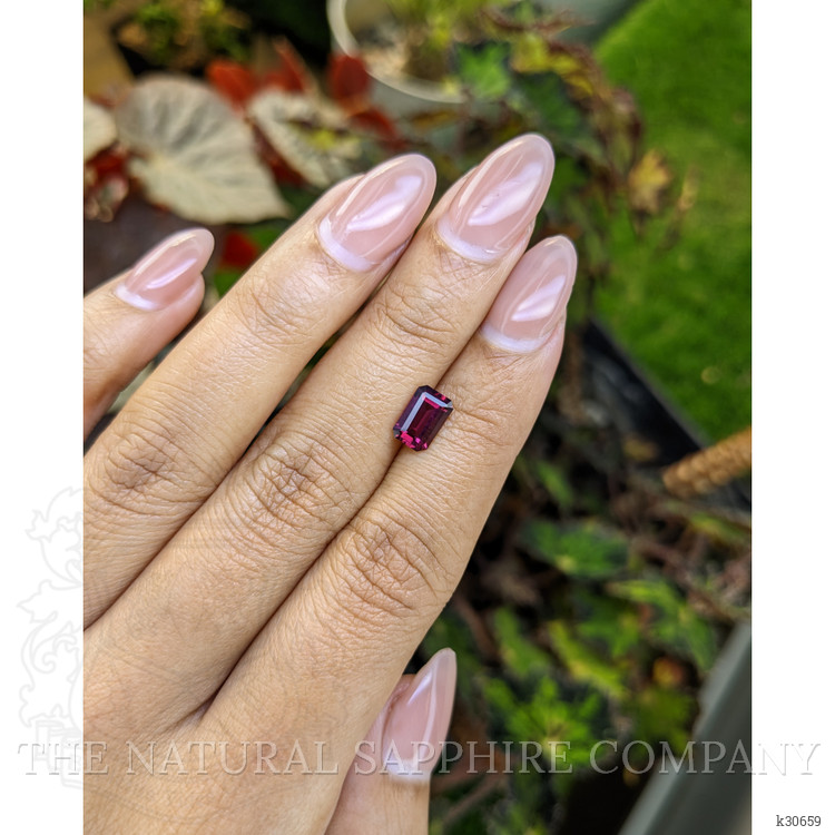 1.32 Ct. Purplish Red Rhodolite Garnet from Ceylon (Sri Lanka)