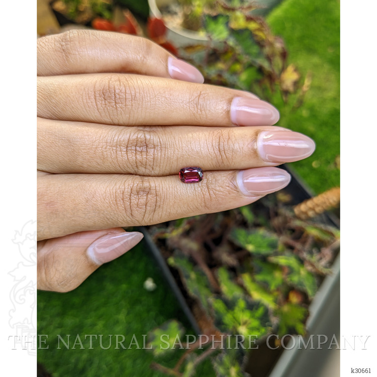 1.12 Ct. Purplish Red Rhodolite Garnet from Ceylon (Sri Lanka)