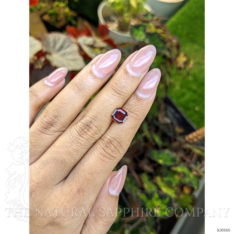 1.91 Ct. Red Rhodolite Garnet from Ceylon (Sri Lanka)