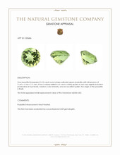 5.10 Ct. Yellowish Green Prasiolite from Brazil Appraisal