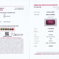 1.18 Ct. Reddish Pink Malaya Garnet from Tanzania Scan Report