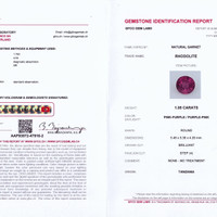 1.05 Ct. Pinkish Purple Rhodolite Garnet from Tanzania Scan Report