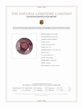 1.05 Ct. Pinkish Purple Rhodolite Garnet from Tanzania Scan Report