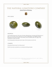 2.68 Ct. Yellowish Green Cabochon Chrysoberyl from Ceylon (Sri Lanka) Appraisal