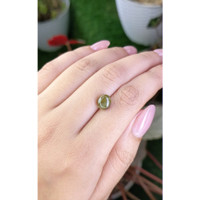 2.68 Ct. Yellowish Green Cabochon Chrysoberyl from Ceylon (Sri Lanka) Life Style