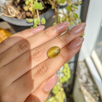 6.30 Ct. Yellow Cabochon Chrysoberyl from Ceylon (Sri Lanka) Life Style