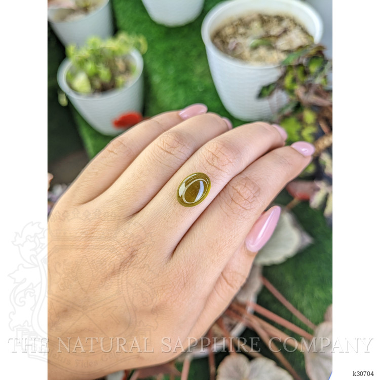 6.30 Ct. Yellow Cabochon Chrysoberyl from Ceylon (Sri Lanka)