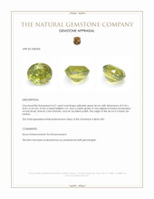 4.67 Ct. Yellowish Green Zircon from Ceylon (Sri Lanka) Appraisal
