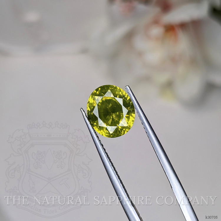 4.67 Ct. Yellowish Green Zircon from Ceylon (Sri Lanka)