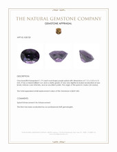 1.19 Ct. Purple Spinel from Ceylon (Sri Lanka) Appraisal