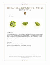 0.32 Ct. Yellowish Green Peridot from Tanzania Appraisal