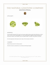 0.28 Ct. Yellowish Green Peridot from Tanzania Appraisal