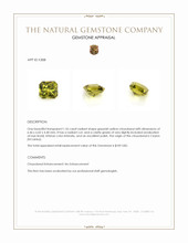 1.55 Ct. Greenish Yellow Chrysoberyl from Ceylon (Sri Lanka) Appraisal