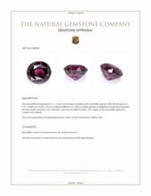 4.11 Ct. Purplish Pink Rhodolite Garnet from Ceylon (Sri Lanka) Appraisal