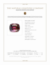 2.18 Ct. Purplish Pink Rhodolite Garnet from Ceylon (Sri Lanka) Scan Report