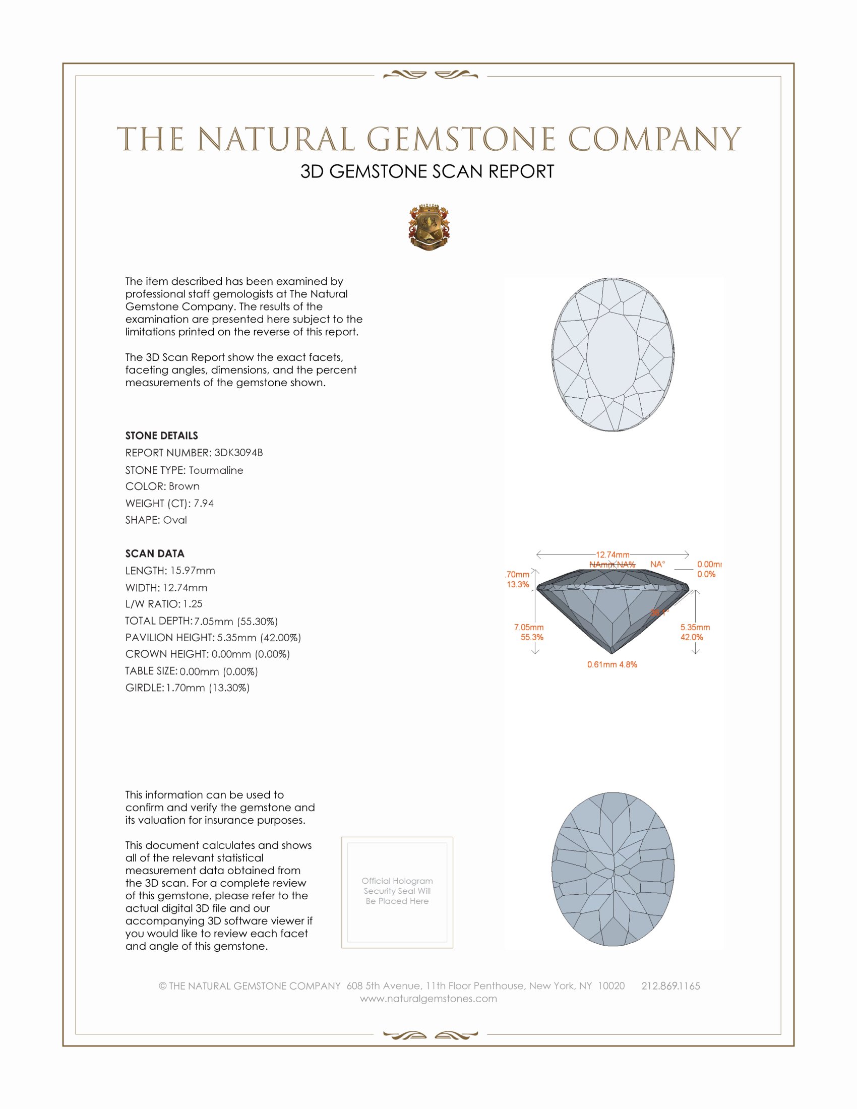 7.94 Ct. Tourmaline from Brazil