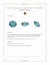 4.67 Ct. Greenish Blue Tourmaline from Brazil Appraisal
