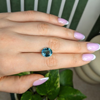 4.67 Ct. Greenish Blue Tourmaline from Brazil Life Style