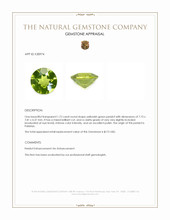 1.72 Ct. Yellowish Green Peridot from Pakistan Appraisal