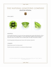 2.44 Ct. Yellowish Green Peridot from Pakistan Appraisal