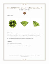 2.10 Ct. Yellowish Green Peridot from Pakistan Appraisal