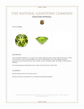 1.78 Ct. Yellowish Green Peridot from Pakistan Appraisal