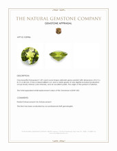 1.89 Ct. Yellowish Green Peridot from Pakistan Appraisal