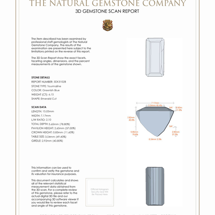 6.15 Ct. Tourmaline from Brazil