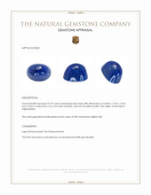52.79 Ct. Cabochon Lapis from Afghanistan Appraisal