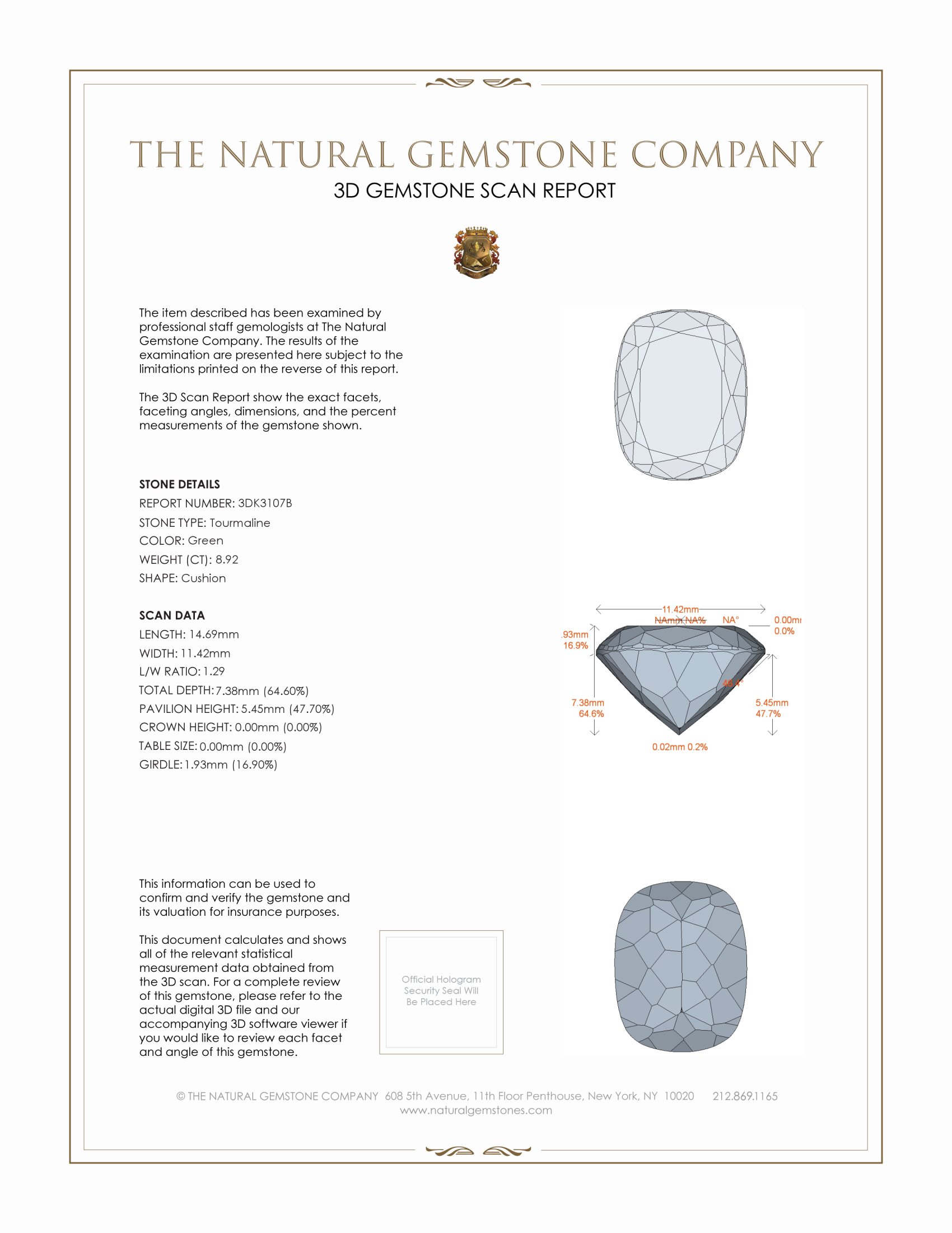 8.92 Ct. Tourmaline from Brazil