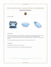 7.69 Ct. Blue Aquamarine from Brazil Appraisal