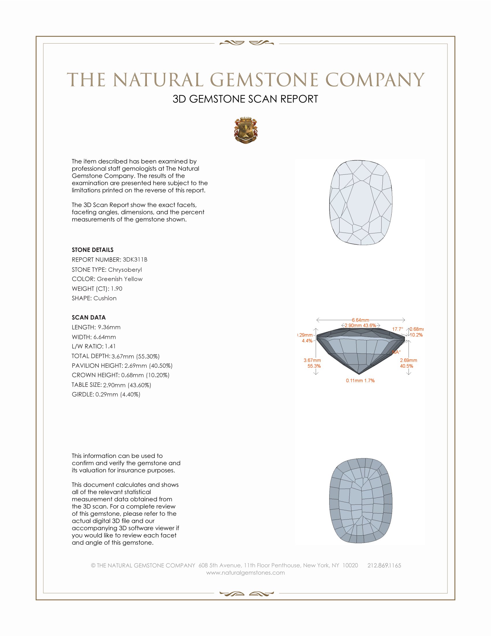 1.90 Ct. Chrysoberyl from Ceylon (Sri Lanka)