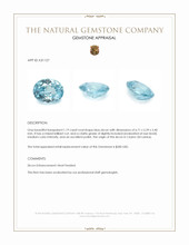 1.19 Ct. Blue Zircon from Ceylon (Sri Lanka) Appraisal