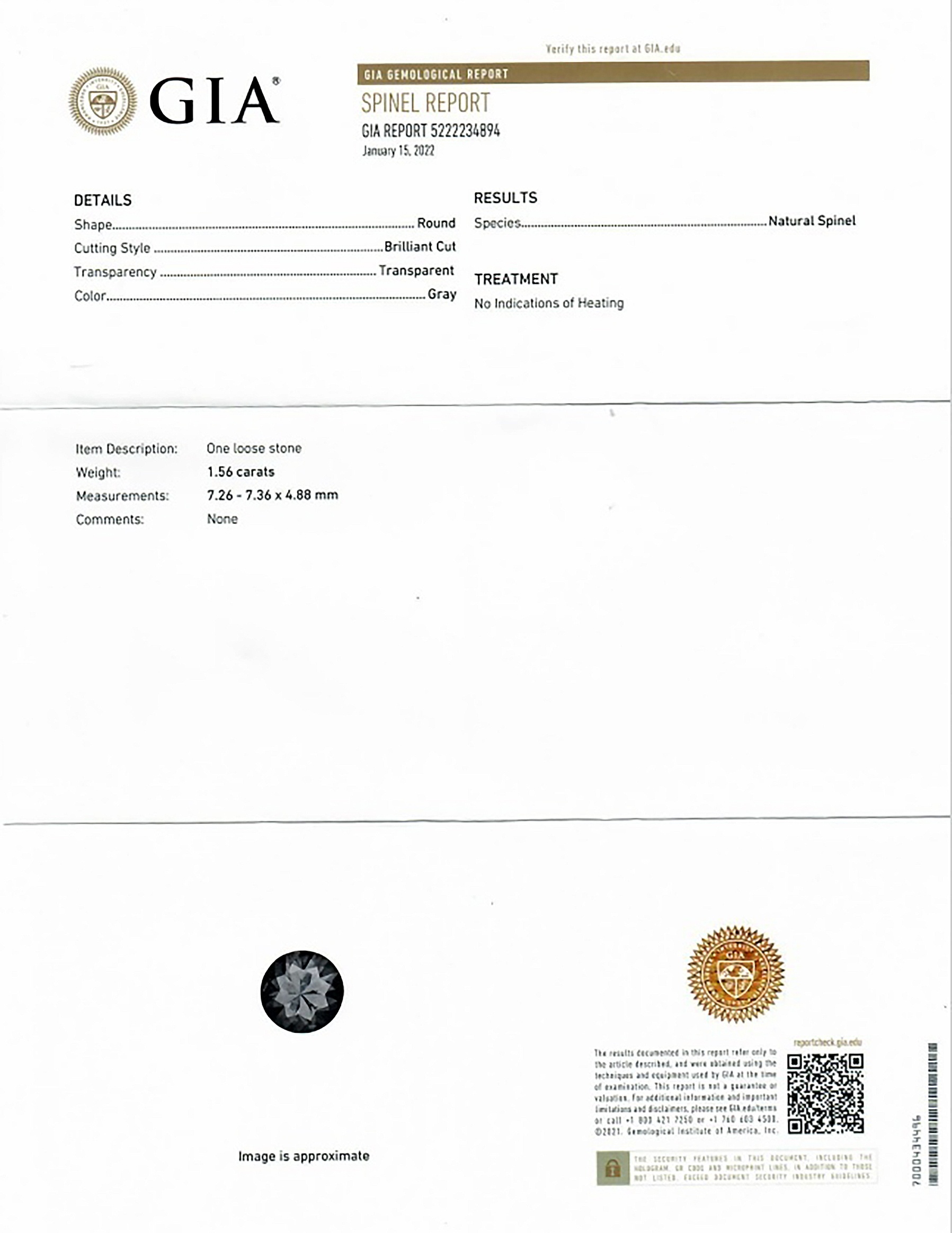 1.56 Ct. Spinel from Burma (Myanmar)