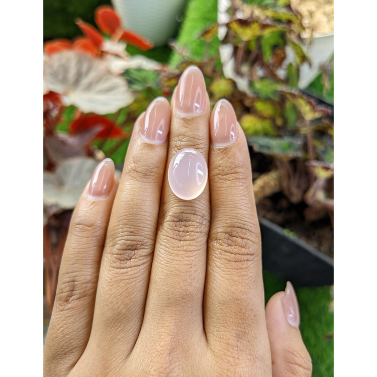 9.34 Ct. Pink Cabochon Rose Quartz from Brazil