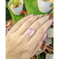 13.21 Ct. Pink Cabochon Rose Quartz from Brazil Life Style