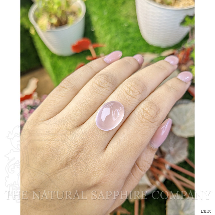 13.21 Ct. Pink Cabochon Rose Quartz from Brazil