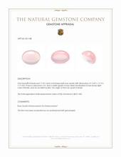 11.03 Ct. Pink Cabochon Rose Quartz from Brazil Appraisal