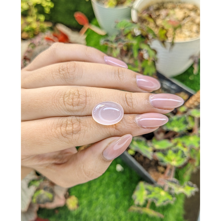 11.03 Ct. Pink Cabochon Rose Quartz from Brazil