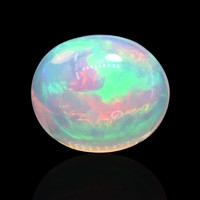 1.77 Ct. Multi Color Cabochon Fire Opal (Flame Opal) from Ethiopia Video