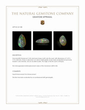 2.38 Ct. Multi Color Cabochon Fire Opal (Flame Opal) from Ethiopia Appraisal