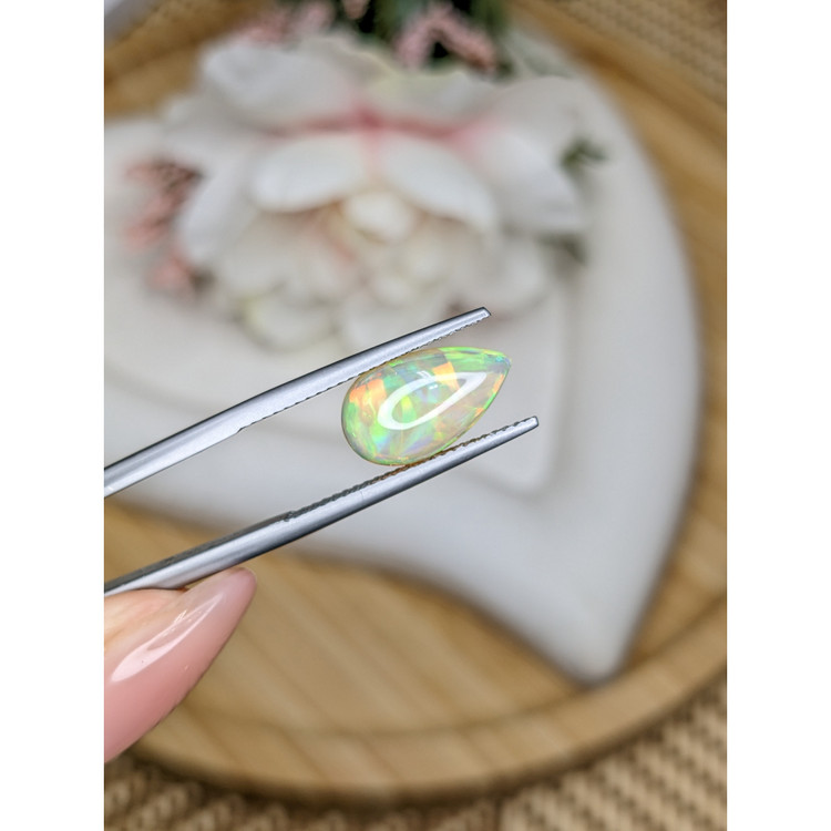 2.38 Ct. Multi Color Cabochon Fire Opal (Flame Opal) from Ethiopia
