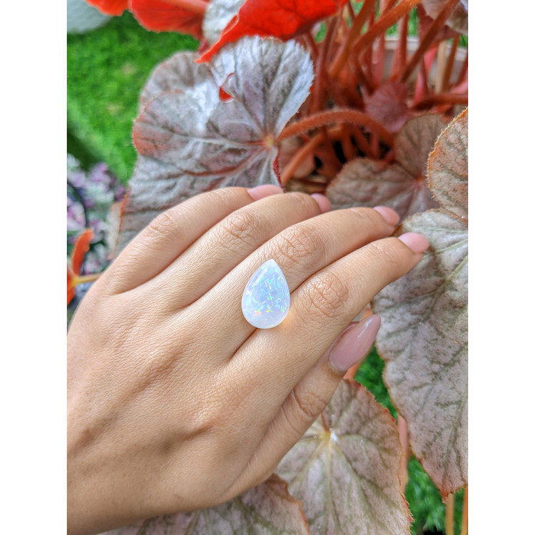 9.87 Ct. Multi Color Cabochon Fire Opal (Flame Opal) from Ethiopia