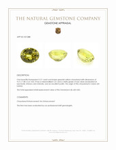 3.21 Ct. Greenish Yellow Chrysoberyl from Ceylon (Sri Lanka) Appraisal
