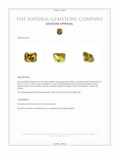 2.78 Ct. Greenish Yellow Chrysoberyl from Ceylon (Sri Lanka) Appraisal