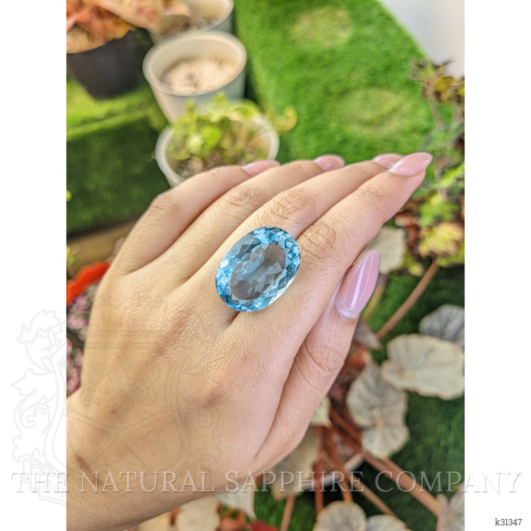 29.37 Ct. Greenish Blue Topaz from Ceylon (Sri Lanka)