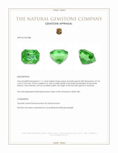 1.11 Ct. Tsavorite Garnet from Tanzania Appraisal