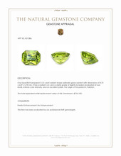 2.52 Ct. Yellowish Green Peridot from Pakistan Appraisal