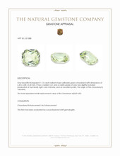 1.12 Ct. Yellowish Green Chrysoberyl from Tanzania Appraisal