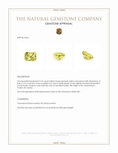 2.53 Ct. Greenish Yellow Chrysoberyl from Ceylon (Sri Lanka) Appraisal